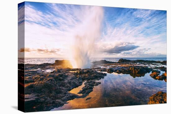 Spouting Horn Power at Sunrise, South Kauai, Poipu Hawaii-Vincent James-Premier Image Canvas