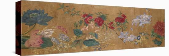 Sprays of Blossoming Prunus, Chrysanthemums, Peonies, Hydrangea, Lotus, Further Flowers and Foliage-Jiang Tingzi (After)-Premier Image Canvas