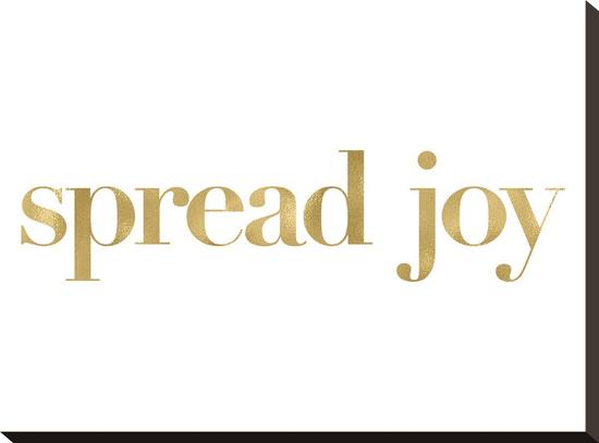 Spread Joy Golden White-Amy Brinkman-Stretched Canvas