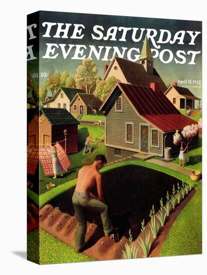 "Spring 1942," Saturday Evening Post Cover, April 18, 1942-Grant Wood-Premier Image Canvas