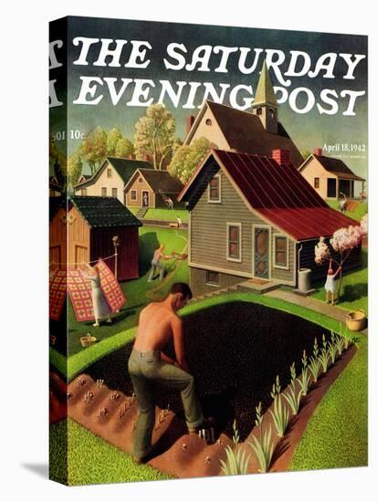 "Spring 1942," Saturday Evening Post Cover, April 18, 1942-Grant Wood-Premier Image Canvas