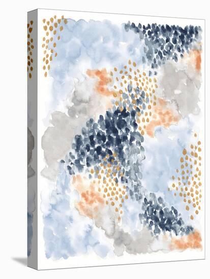 Spring Blooms II Navy-Laura Marshall-Stretched Canvas