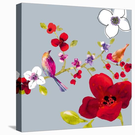 Spring Blossom Birds II-Sandra Jacobs-Stretched Canvas