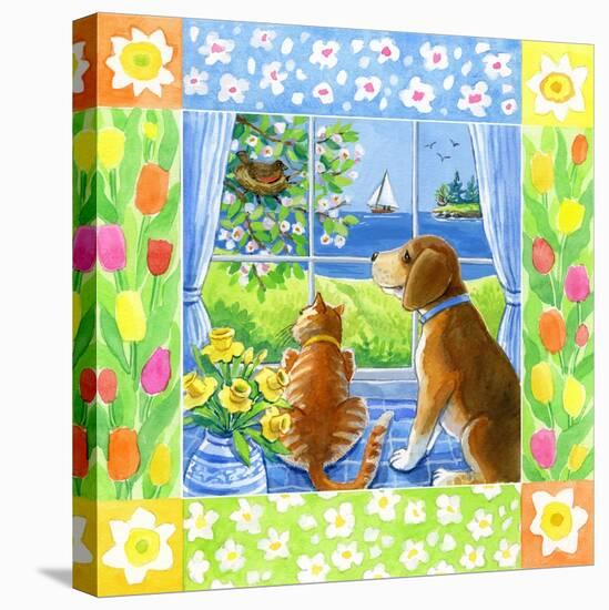 Spring Cat and Dog-Geraldine Aikman-Premier Image Canvas