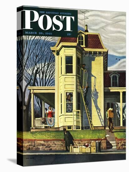 "Spring Cleaning," Saturday Evening Post Cover, March 26, 1949-John Falter-Premier Image Canvas