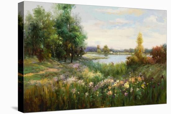 Spring Flowers and Vista-Witmer-Stretched Canvas