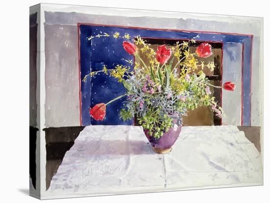 Spring Flowers in a Vase, 1988 (W/C on Paper)-Lucy Willis-Premier Image Canvas