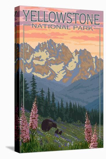 Spring Flowers, Yellowstone National Park-Lantern Press-Stretched Canvas