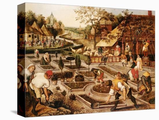 Spring: Gardeners, Sheep Shearers and Peasants Merrymaking-Pieter Bruegel the Elder-Premier Image Canvas