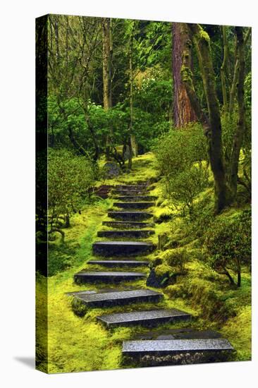 Spring on the Steps, Portland Japanese Garden, Portland, Oregon, USA-Michel Hersen-Premier Image Canvas
