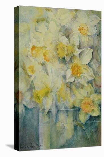 Spring Time, mixed daffodils in tank No 3., Mrs Krelage, Ice Follies and Fortune-Karen Armitage-Premier Image Canvas