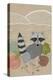 Spring Time Raccoon-Lantern Press-Stretched Canvas