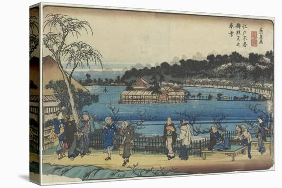 Spring View of Benzai-Ten Shrine at the Shinobazu Pond in Edo, C. 1830-1844-Keisai Eisen-Premier Image Canvas