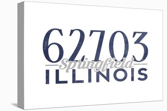 Springfield, Illinois - 62703 Zip Code (Blue)-Lantern Press-Stretched Canvas