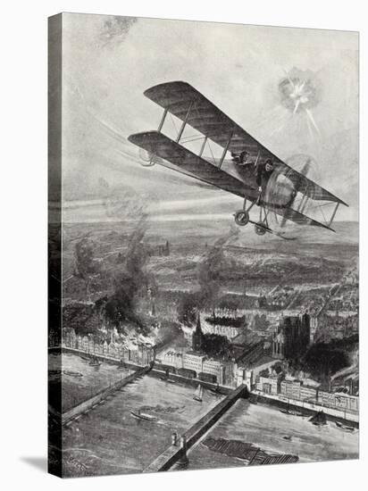 Squadron Leader Spenser Grey Flying over Cologne, 8 October 1914-W. Avis-Premier Image Canvas