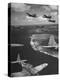 Squadron of US Douglas SBD3 Dive Bombers in Flight, Patrolling Coral Reefs Off Midway Island-Frank Scherschel-Premier Image Canvas