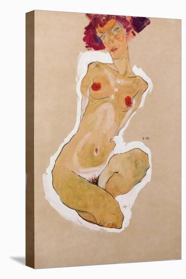 Squatting Female Nude, 1910-Egon Schiele-Premier Image Canvas