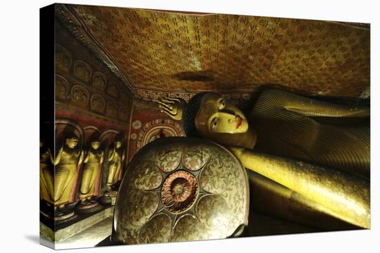 Sri Lanka, Dambulla, Dambulla Cave Temple, Face of Sleeping Buddha-Anthony Asael-Premier Image Canvas