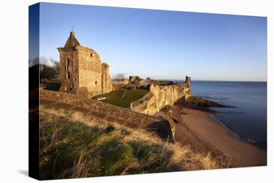 St. Andrews Castle and Castle Sands from the Scores at Sunrise, Fife, Scotland, UK-Mark Sunderland-Premier Image Canvas