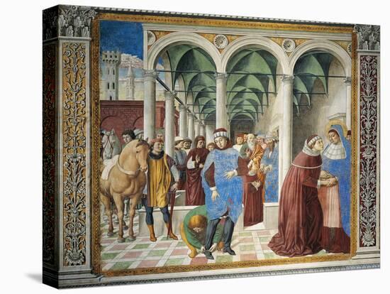 St. Augustine Arriving in Milan, Detail from Stories of St. Augustine, 1465-Benozzo Gozzoli-Premier Image Canvas