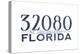 St. Augustine, Florida - 32080 Zip Code (Blue)-Lantern Press-Stretched Canvas