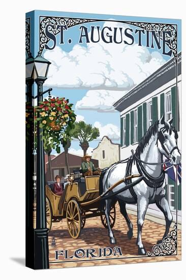 St. Augustine, Florida - Carriage Scene-Lantern Press-Stretched Canvas