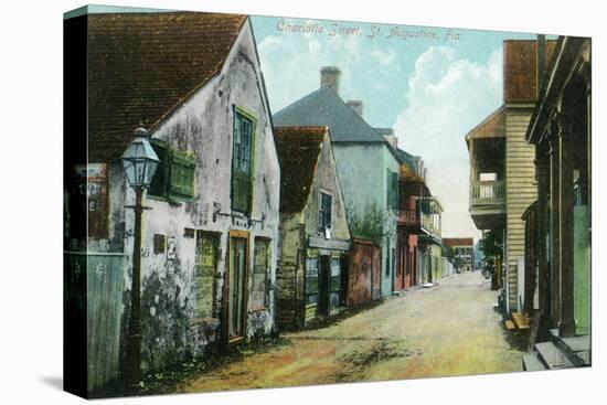 St. Augustine, Florida - Charlotte Street Scene-Lantern Press-Stretched Canvas