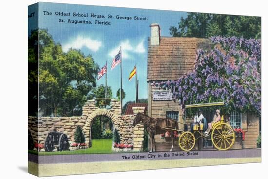 St. Augustine, Florida, Exterior View of the Oldest Schoolhouse, St. George Street-Lantern Press-Stretched Canvas