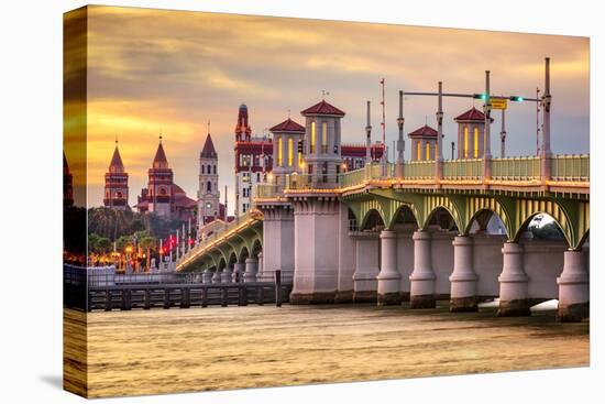 St. Augustine, Florida, USA City Skyline and Bridge of Lions.-SeanPavonePhoto-Premier Image Canvas