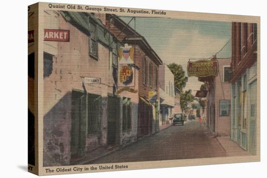 St. Augustine, Florida - View of St. George St. No.2-Lantern Press-Stretched Canvas