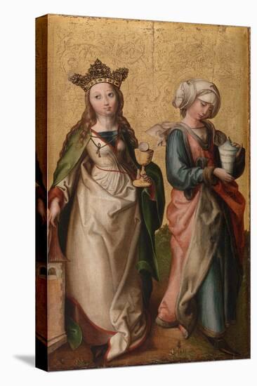 St. Barbara and St. Mary Magdalene (Oil on Panel)-German School-Premier Image Canvas