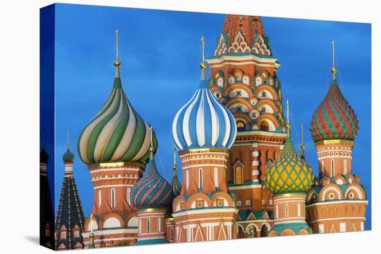 St. Basil's Cathedral lit up at night, UNESCO World Heritage Site, Moscow, Russia, Europe-Miles Ertman-Premier Image Canvas