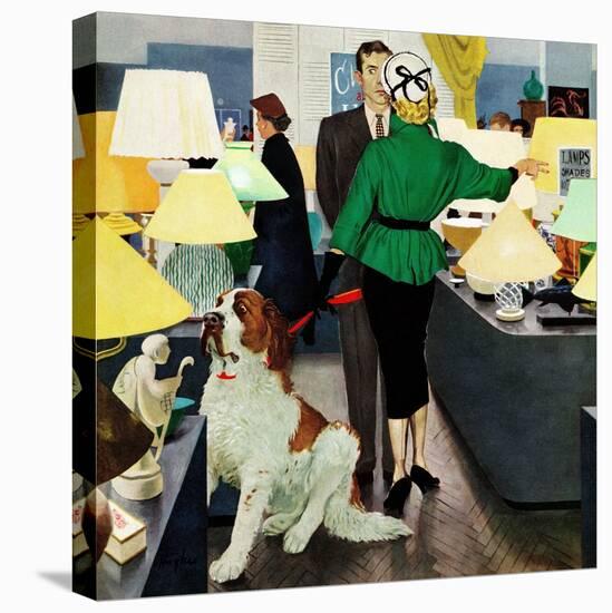 "St. Bernard in Lamp Shop", October 25, 1952-George Hughes-Premier Image Canvas