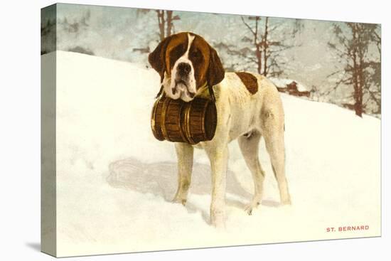 St. Bernard with Rescue Keg-null-Stretched Canvas