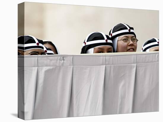 St. Brigida Nuns Attend Pope Benedict XVI's General Audience in St. Peter's Square at the Vatican-null-Premier Image Canvas