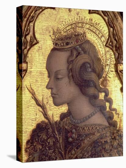 St. Catherine of Alexandria, Detail from the San Martino Polyptych-Carlo Crivelli-Premier Image Canvas