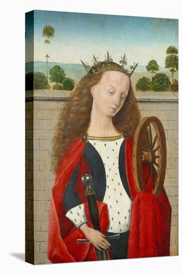 St. Catherine Standing in Front of a Wall-Baseler Schule-Premier Image Canvas