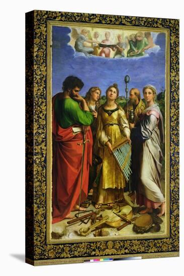 St. Cecilia Surrounded by St. Paul, St. John the Evangelist, St. Augustine and Mary Magdalene-Raphael-Premier Image Canvas