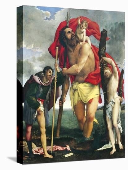 St Christopher Between Saints Rocco and Sebastian, 1532-1535-Lorenzo Lotto-Premier Image Canvas