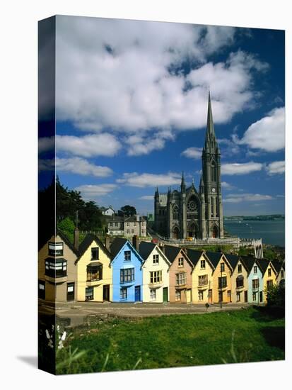 St. Coleman's Cathedral of Cobh Behind Colorful Row Houses-Charles O'Rear-Premier Image Canvas