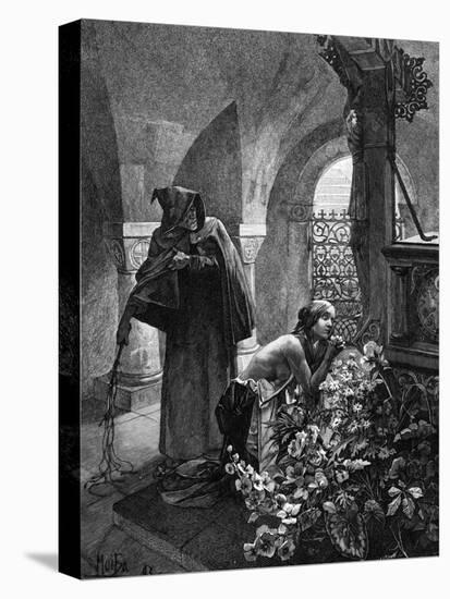 St Elisabeth Flagellated-Alphonse Mucha-Stretched Canvas