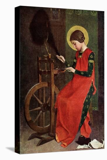 St Elizabeth of Hungary Spinning Wool for the Poor, 1901-Marianne Stokes-Premier Image Canvas