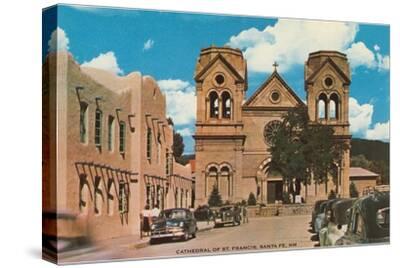 New Mexico Cathedral of St Francis of Assisi Santa Fe Framed Vintage Postcard