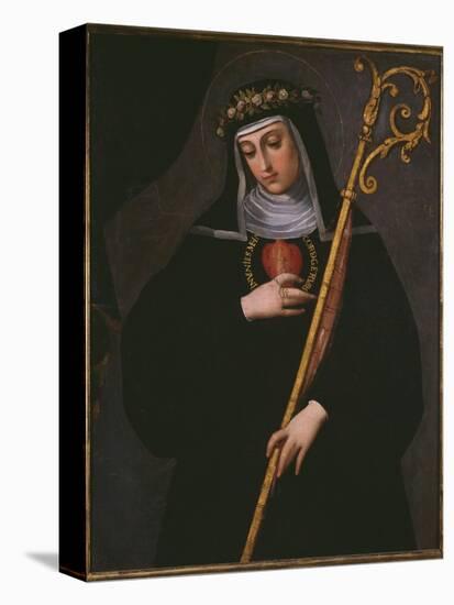 St. Gertrude the Great Carrying the Sacred Heart of Jesus-Spanish School-Premier Image Canvas