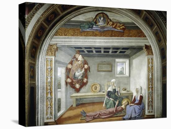 St. Gregory Announcing to St. Fina Her Approaching Death, 1475-Domenico Ghirlandaio-Premier Image Canvas