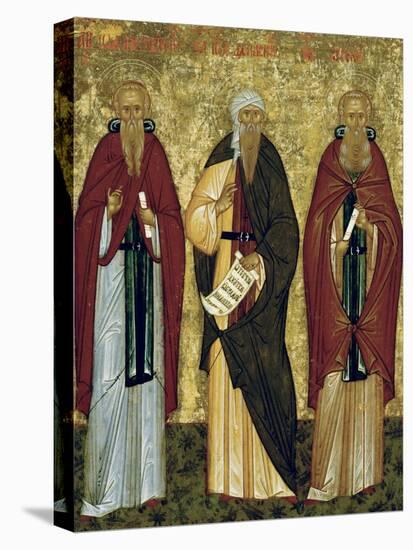 St. John Climacus (The Ladder) St. John of Damascus and St. Arsenias, Russian Icon-null-Premier Image Canvas