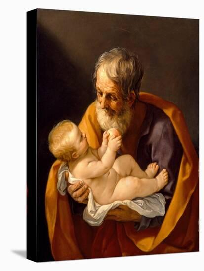 St. Joseph and the Christ Child, 1634-40 (Oil on Canvas)-Guido Reni-Premier Image Canvas