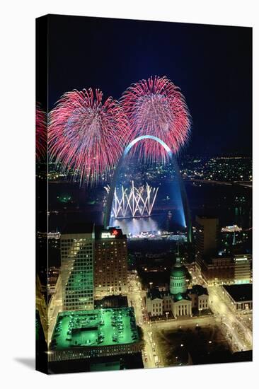 St. Louis Gateway Arch with Fireworks-null-Premier Image Canvas