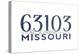 St. Louis, Missouri - 63103 Zip Code (Blue)-Lantern Press-Stretched Canvas