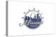 St. Louis, Missouri - Skyline Seal (Blue)-Lantern Press-Stretched Canvas